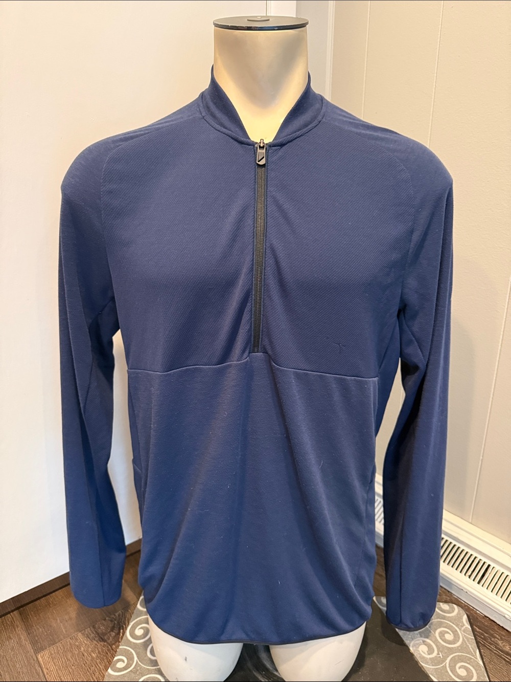 E Hill City Men's Navy Half-Zip Pullover Top